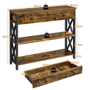 2-Tier X-Design Console Table Hall Table by Yaheetech