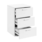 Side Table 3 Drawers End Table Chest Dresser Metal Handles Cabinet White by Yaheetech