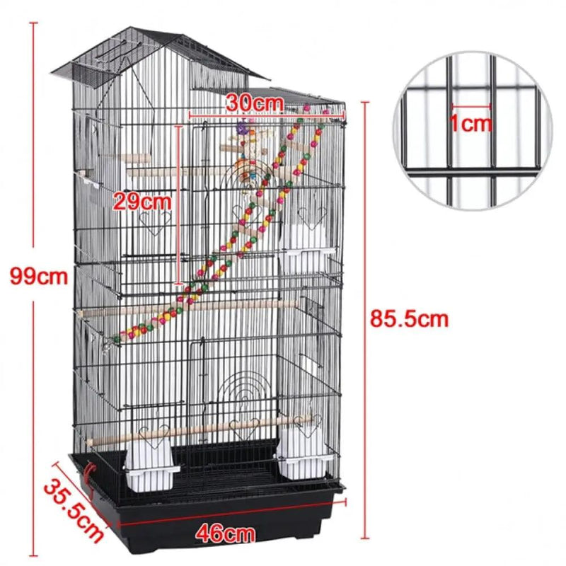 Metal Parrot Cage Bird cage w/Swing & Ladder by Yaheetech