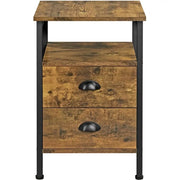 1 Pair Side Table with 2 Drawers by Yaheetech