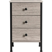 3 Drawer Nightstand Storage Nightstand Metal Frame Dresser Organizer by Yaheetech