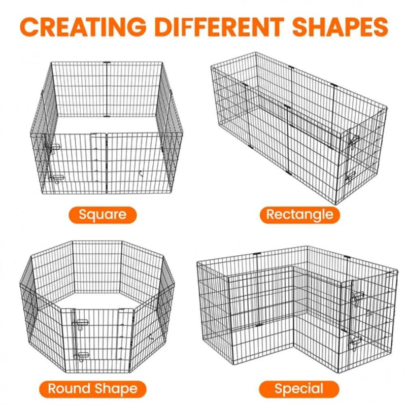Foldable Metal Dog Exercise Pen Dog Pen by Yaheetech