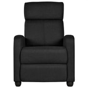 Yaheetech Black Fabric Recliner Chair – Plush Manual Reclining Armchair with Footrest Black Fabric Recliner Chair – Plush Manual Reclining Armchair with Footrest