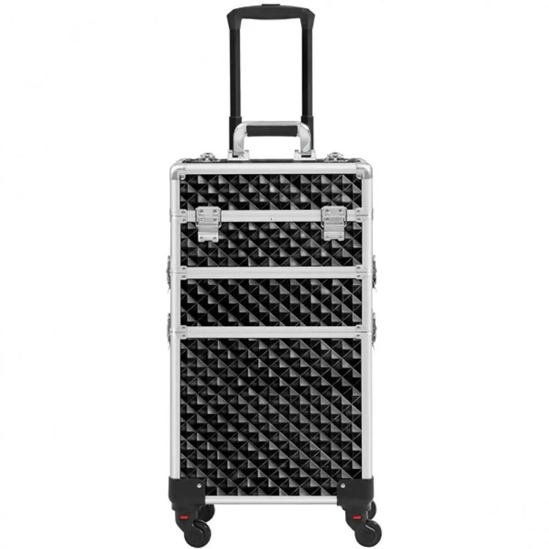 3-in-1 Rolling Makeup Train Case Portable Cosmetic Trolley by Yaheetech