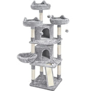 Large Cat Tree Big Cat House Plush Cat Tower by Yaheetech