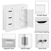 Wooden Bathroom Floor Cabinet Side Storage Organizer Cabinet by Yaheetech