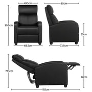 1 pair PU Leather Recliner Chairs by Yaheetech