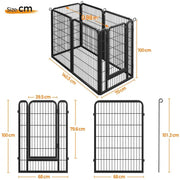 100cm Tall 6 Panels Heavy Duty Dog Playpen Exercise Barrier Outdoor Indoor Fence by Yaheetech