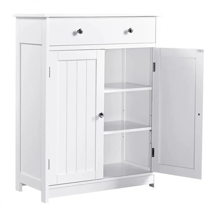Free-Standing Bathroom Cabinet Storage Cabinet with 1 Drawer 2 Doors by Yaheetech