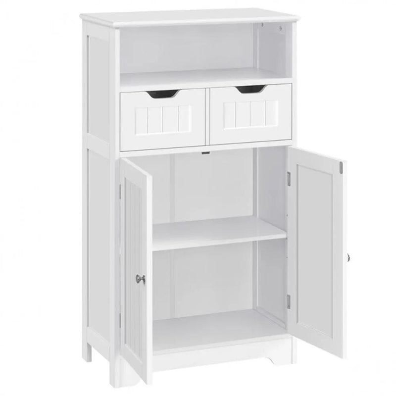 Bathroom Floor Storage Cabinet with 2 Drawers & Shelf Height-Adjustable Cabinet by Yaheetech