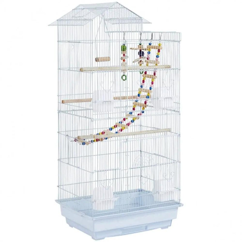Metal Parrot Cage Bird cage w/ Swing & Ladder by Yaheetech