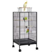 40-Inch H Wrought Iron Bird Cage with Rolling Stand by Yaheetech