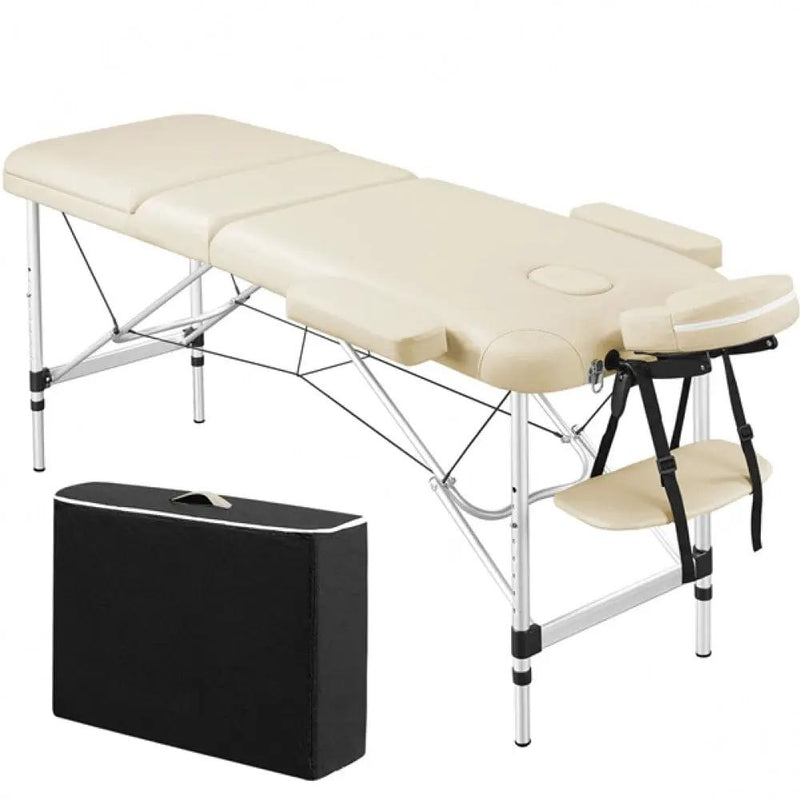 Professional 3 Fold Massage Bed Adjustable Massage Equipment by Yaheetech