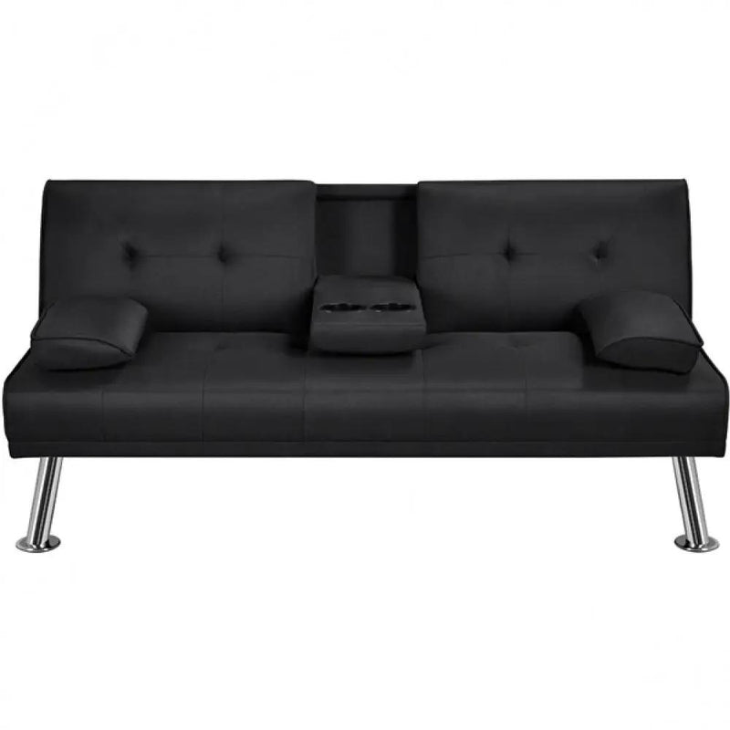 Fabric Upholstered Convertible Futon Sofa Bed by Yaheetech