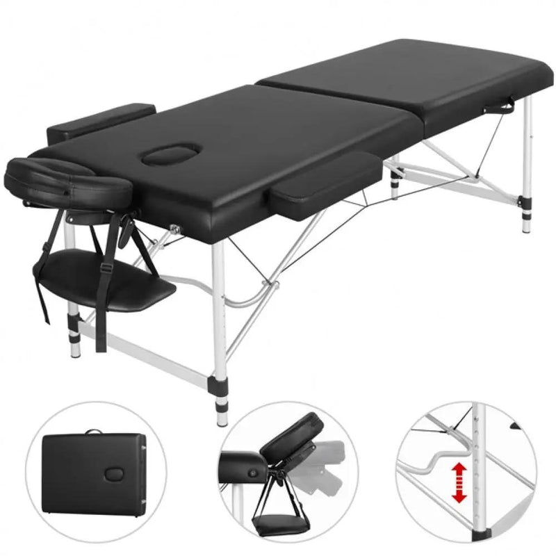 Portable 2 Fold Aluminum Massage Bed by Yaheetech