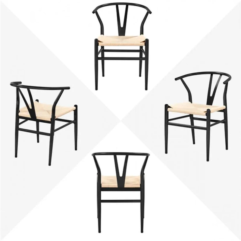 4PCS Weave Arm Chairs by Yaheetech