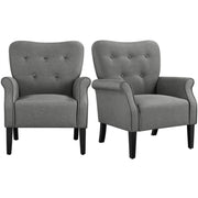 Mid-century Modern Accent Chair Upholstered Roll Armchair by Yaheetech