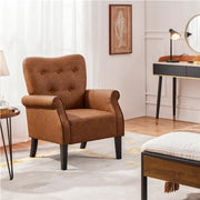 Mid-century Modern Faux Leather Accent Chair Armchair by Yaheetech