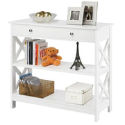 Wooden Console Table with 1 Drawer and 2 Open Shelves by Yaheetech
