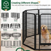 120cm Tall 8 Panels Dog Playpen Panels Foldable Metal Pet Fence by Yaheetech