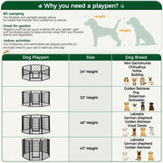 16pcs Dog pen Panels 120cm Height by Yaheetech