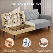 Convertible Sofa Bed Fabric 3-Seater Sofa Bed by Yaheetech