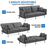 Extra Large Sofa Convertible Futon Sofa Bed by Yaheetech
