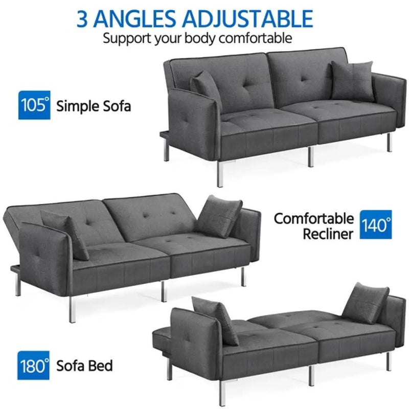 Extra Large Sofa Convertible Futon Sofa Bed by Yaheetech