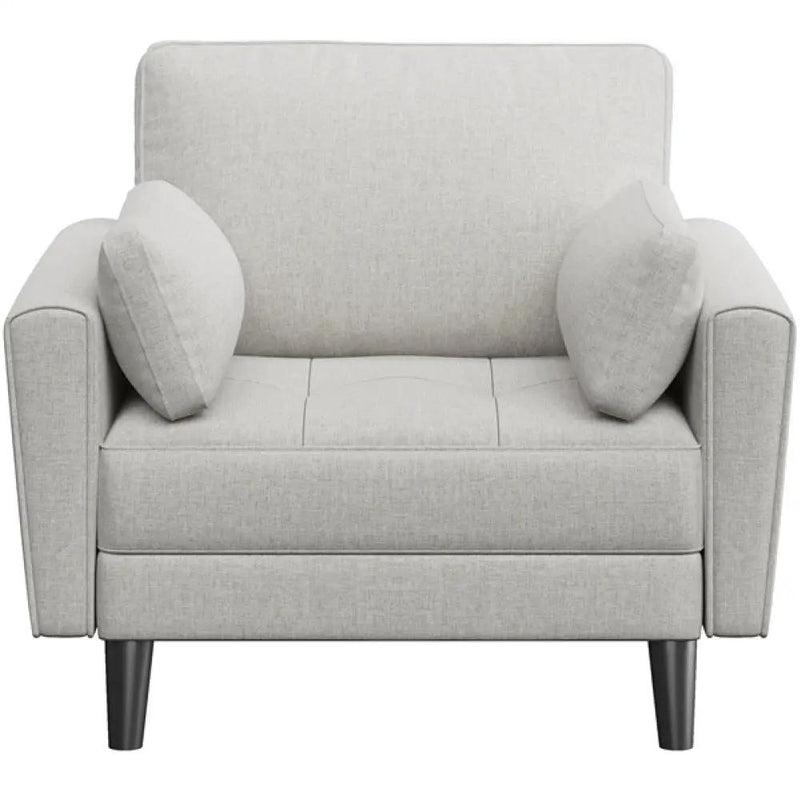 Tufted Oversized Armchair Comfy Fabric Accent Chair Single Sofa by Yaheetech