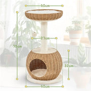 Rattan Cat House Cat Tower by Yaheetech