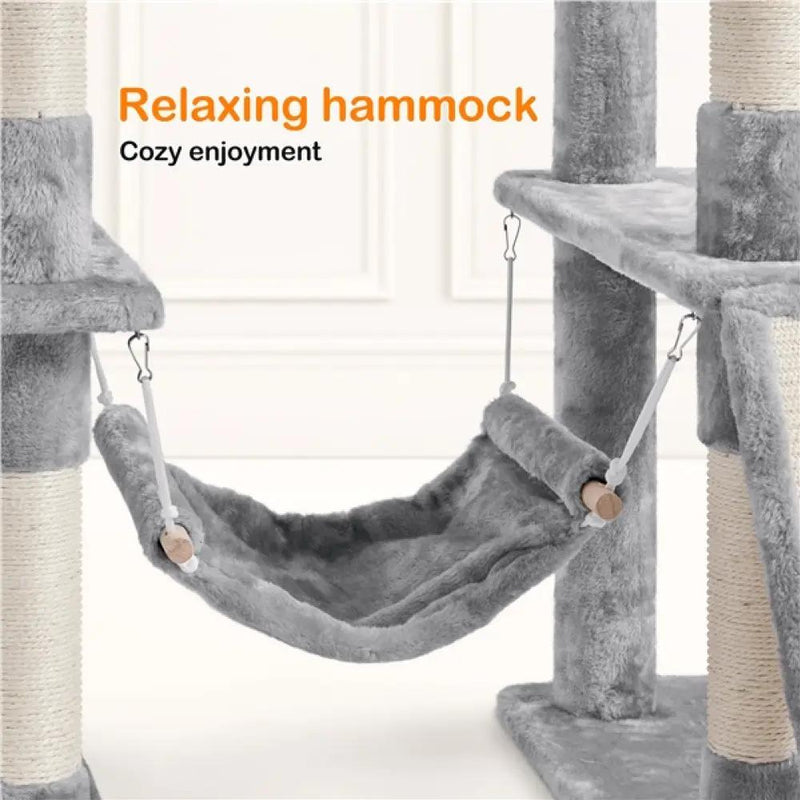70″ Tall Multilevel Cat Tree Large Cat Tower with Condo & Perch & Basket by Yaheetech