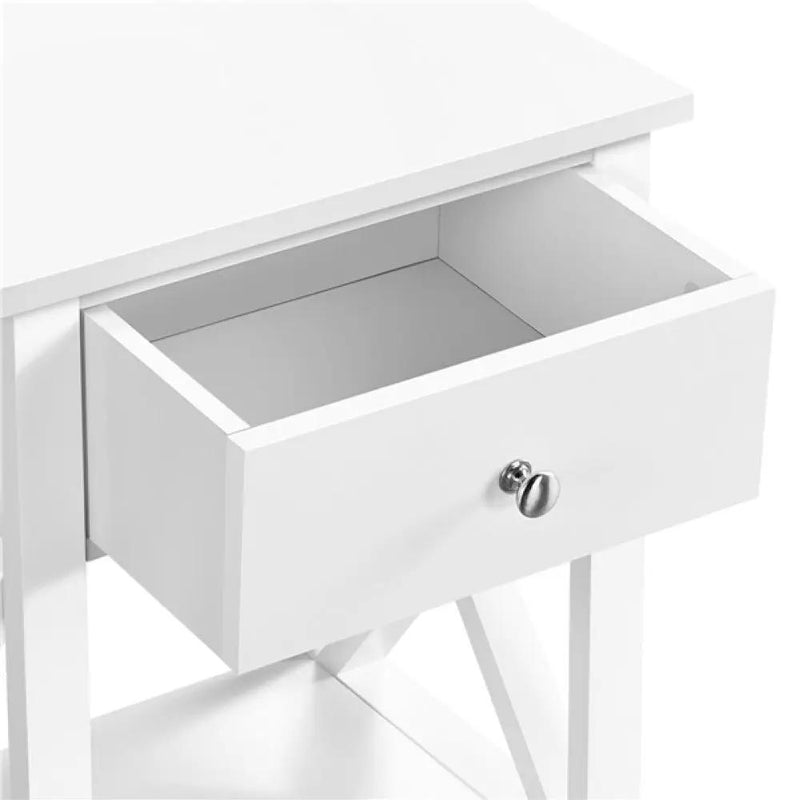 Pack of 2 Improved Quality Wood X Shape Bedside End Table Storage Cabinet Night Stand by Yaheetech