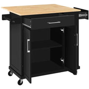Kitchen Island Kitchen Trolley on Wheels with Drawers & Cabinet by Yaheetech