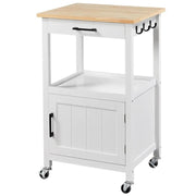 Kitchen Island Cart Storage Rolling Kitchen Cart W/Wheels by Yaheetech