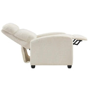 Upholstered Recliner Boucle Recliner Sofa Adjustable Modern Single Reclining Chair by Yaheetech