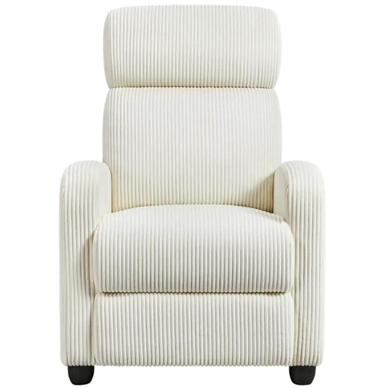 Recliner Chair Corduroy Recliner Sofa Adjustable Modern Single Reclining Chair by Yaheetech