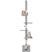 2.3-2.7M Floor-to-Ceiling Cat Tree Adjustable Tall Cat Tower by Yaheetech