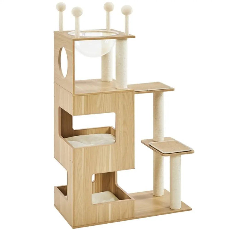 53" Tall Wooden Cat Tree Tower by Yaheetech