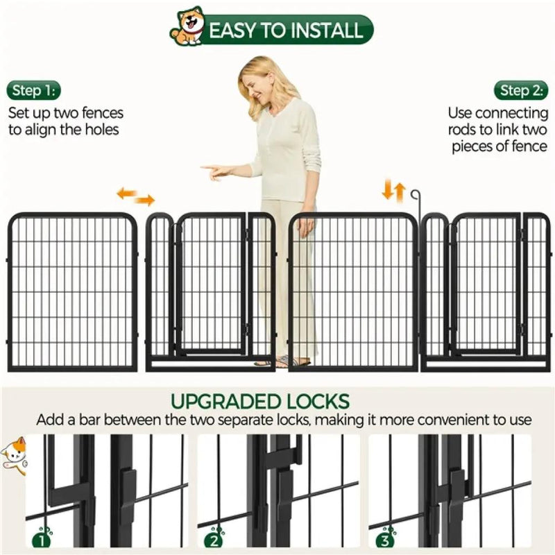 8 Panels Dog Playpen Dog Pen by Yaheetech