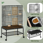 Large Parrot Cage Rolling Metal Bird Cage by Yaheetech