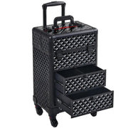 Professional Rolling Makeup Train Case with Drawers by Yaheetech