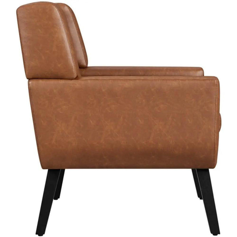 Button Tufted Armchair with Solid Wood Legs by Yaheetech
