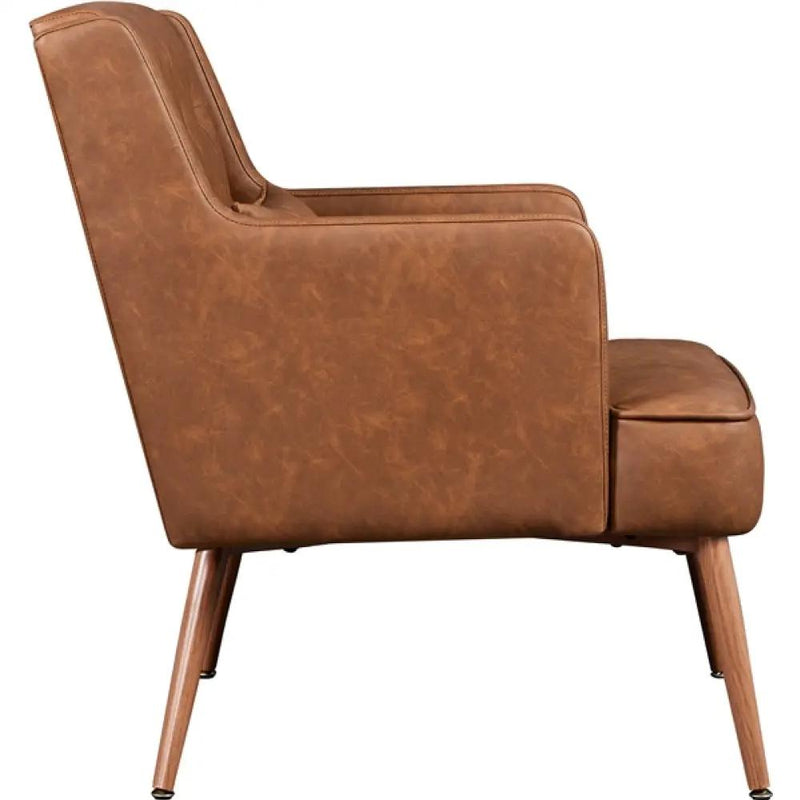 Button-Tufted PU Leather Accent Armchair by Yaheetech