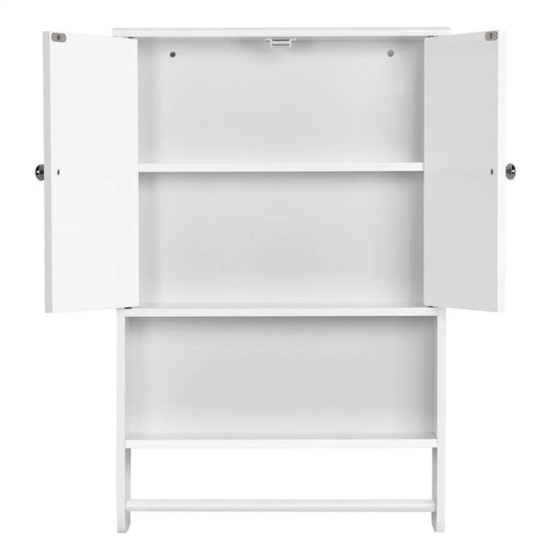 Bathroom Wall Cabinet with Towel Bar Wall Mount Organizer by Yaheetech
