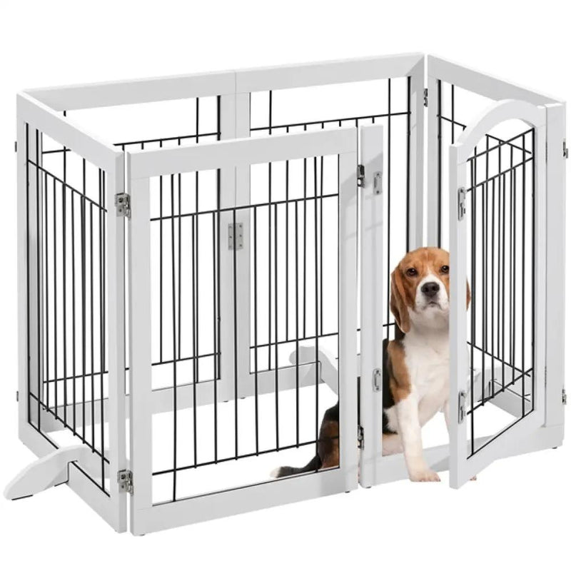 6-Panel Pet Puppy Safety Fence with 3 Support Feet by Yaheetech
