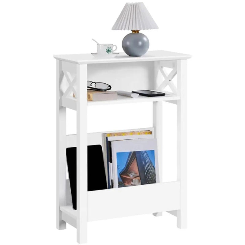 Slim End Table Modern Sofa Table by Yaheetech