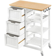Kitchen Island with Wheels Kitchen Storage Serving Cart by Yaheetech