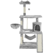 Deluxe Multi Level Cat Tree Condo with Basket & Hammock by Yaheetech