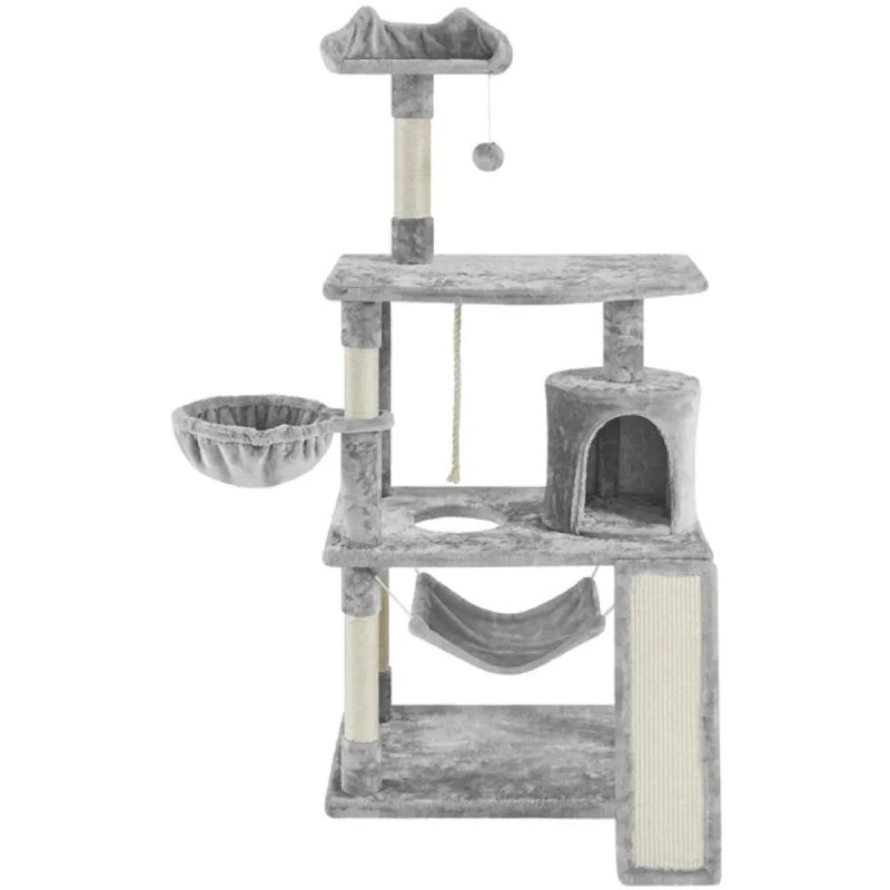 Deluxe Multi Level Cat Tree Condo with Basket & Hammock by Yaheetech