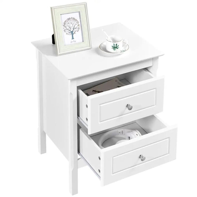 End Table Side Table Nightstand Bedside Table with 2 Drawers by Yaheetech